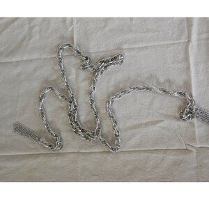 Y2K Choker Skinny Scarf Metal Belt Glam Chain Mail Baddie Bikercore 54 inch